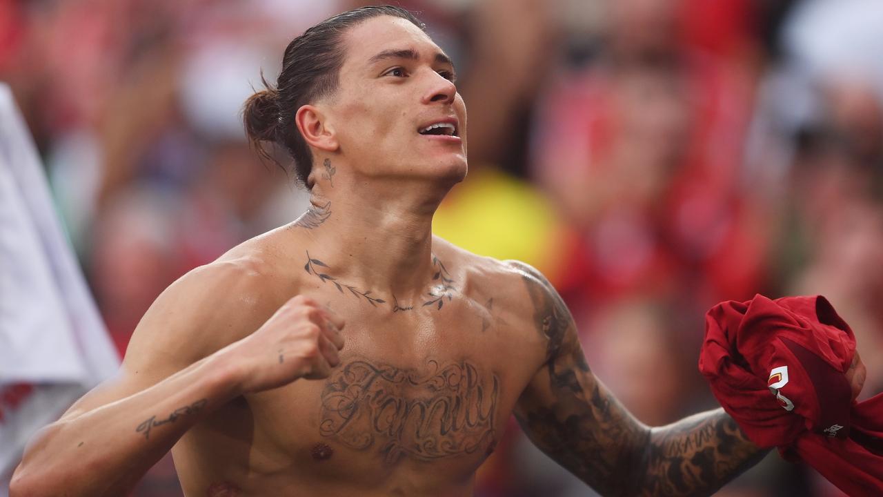 Darwin Nunez got on the scoresheet with Liverpool's third goal.  (Photo by Mike Hewitt/Getty Images)