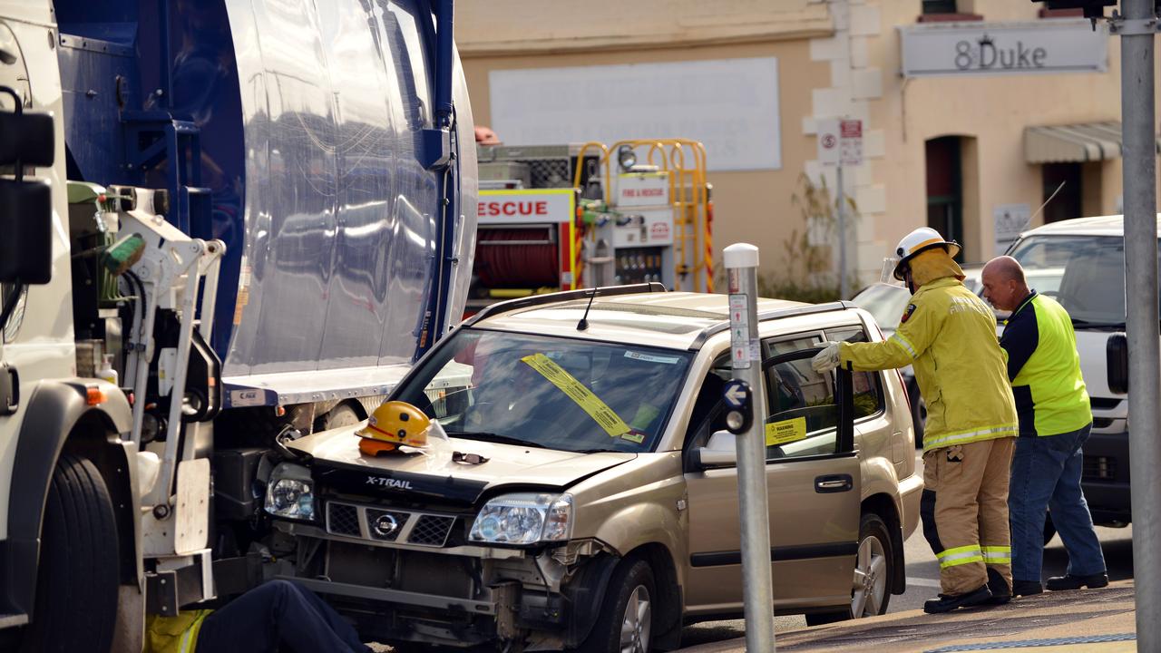 A crash at the intersection of Channon and Duke Street Gympie. Photo Patrick Woods / The Gympie Times