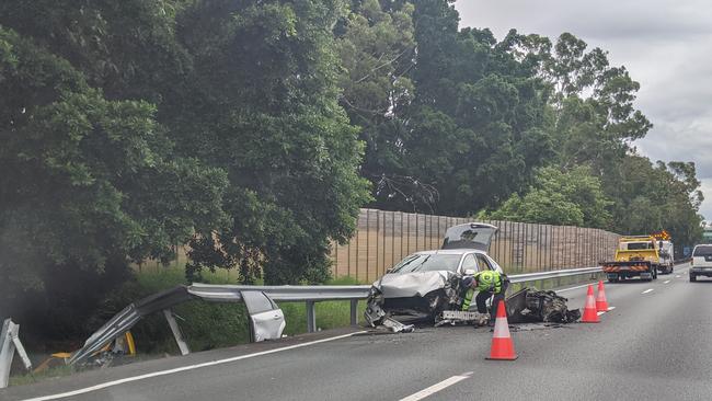 Motorway crash causing traffic delays
