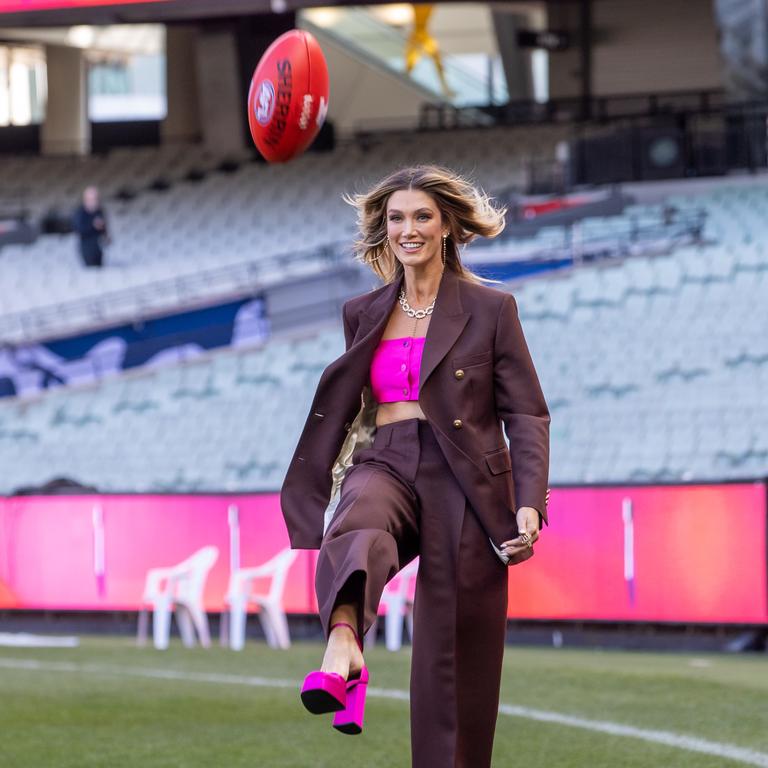 Delta Goodrem will headline the AFLW grand final entertainment. Picture: Jason Edwards