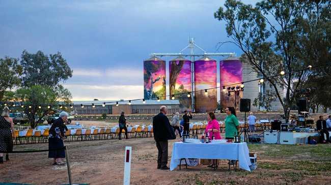 NO TRIAL: The Thallon silos provided the ultimate backdrop and have proved a popular stop on tourists outback routes. Picture: Chloe Turvey