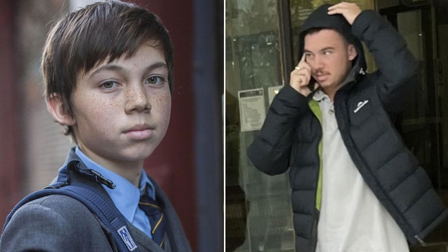 Former child actor Jarin Towney in Devil's Playground, left, and in 2022. Pictures: Supplied/News Corp