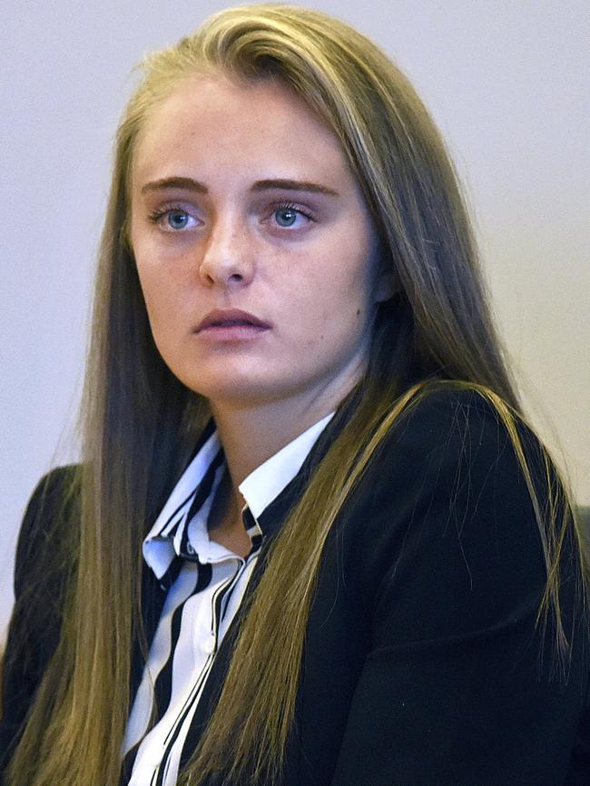 Defendant Michelle Carter inside Taunton Juvenile Court during a pre-trial hearing in October 2016. Picture: Patrick Whittemore/The Boston Herald via AP.