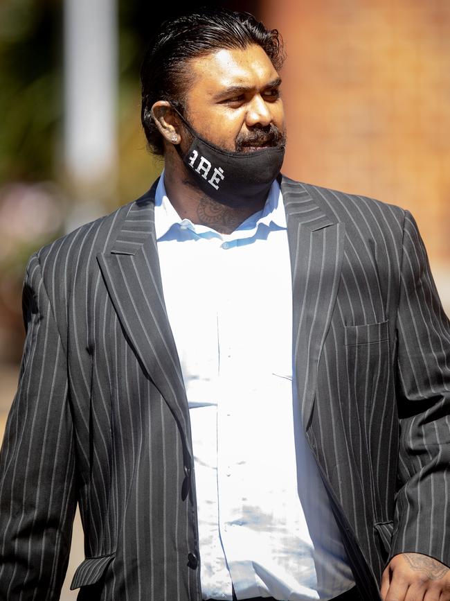 Elvin Kumar leaving Waverley Court after facing charges of assaulting a man when he refused to wear a face mask during a drug deal. Picture: Julian Andrews
