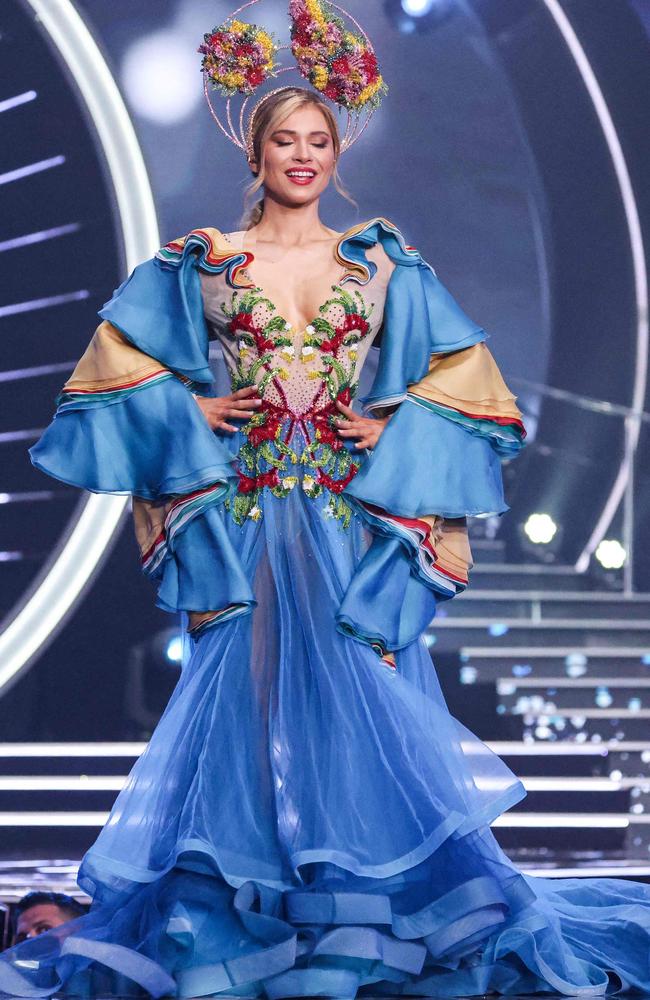 Daria also modelled this year’s national costume. Picture: Menahem KAHANA / AFP.