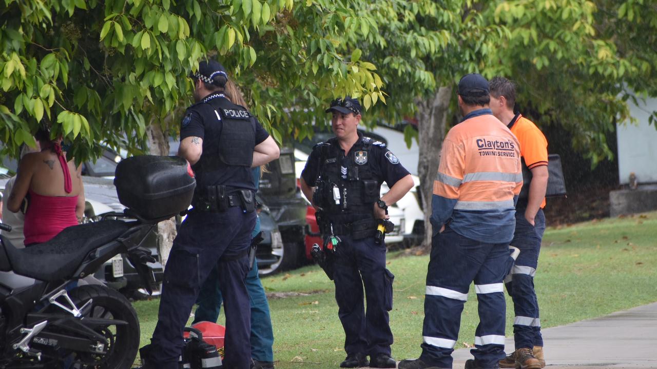 Emergency services assess car crash patients outside World Gym Mackay on Greenfields Boulevard, November 25, 2021. Picture: Matthew Forrest