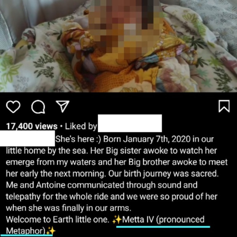 A Reddit user shared the woman’s Instagram baby announcement. Picture: Reddit