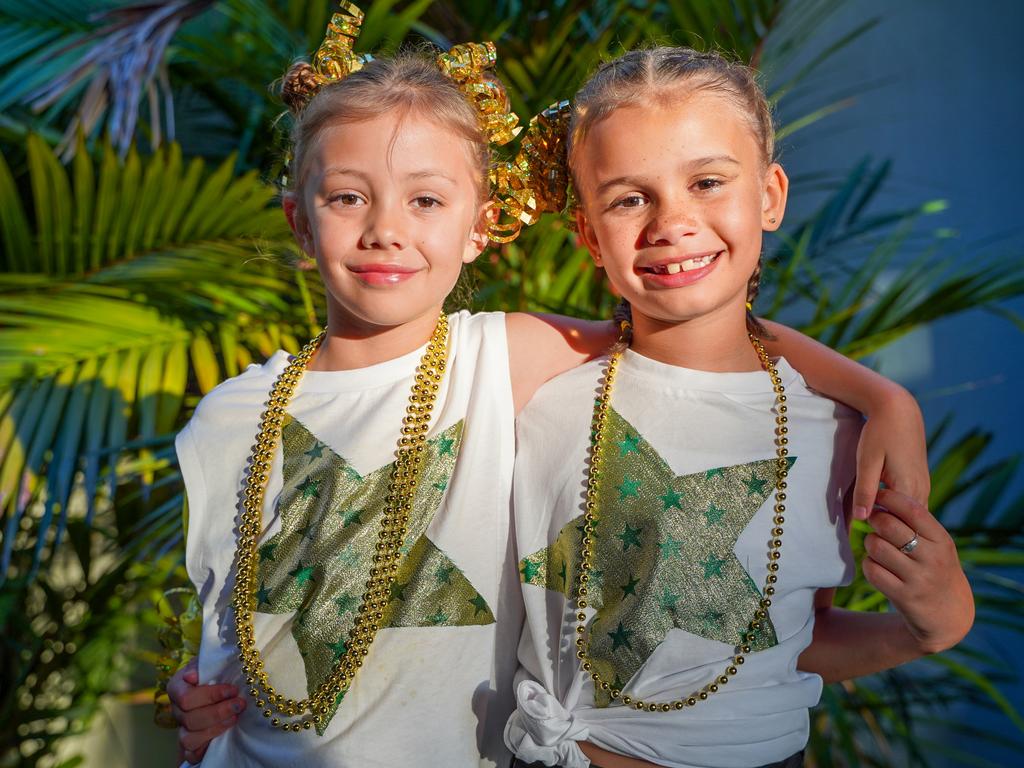 <p>Fitzgerald State School Year 2 students Harlow Mundy and Hannah Hume at the 2022 Fitzgerald Spectacular Concert held at the Mackay Entertainment and Convention Centre. Picture: Heidi Petith</p>