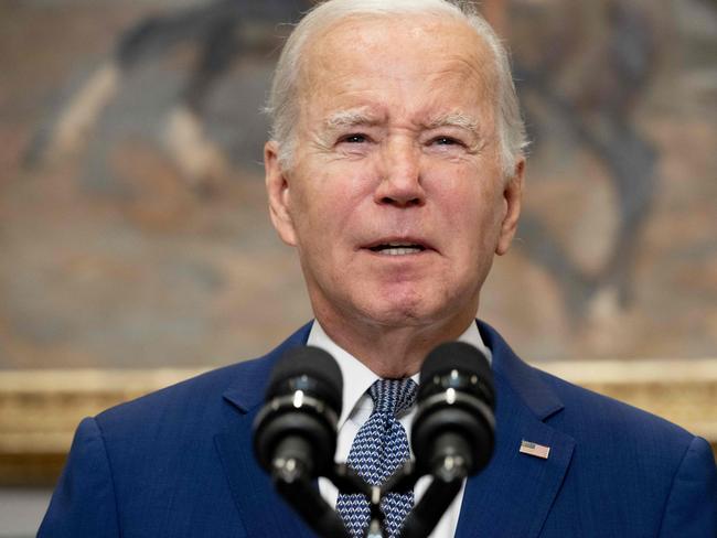 US President Joe Biden delivers remarks on the bipartisan bill to fund the government, in the Roosevelt Room of the White House in Washington, DC. Picture: AFP