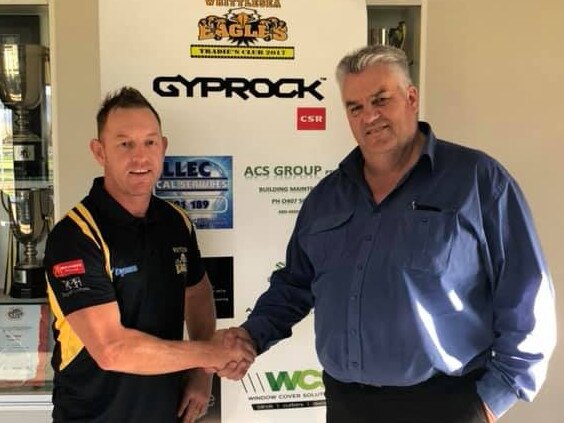 Whittlesea Football Club's new coach Blair Harvey with football manager Jamie Russell.