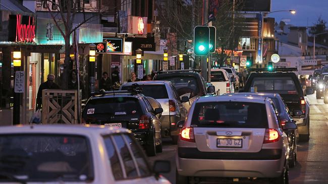 The lack of parking near the North Hobart restaurant strip has been problematic for a number of years. Picture: MATHEW FARRELL