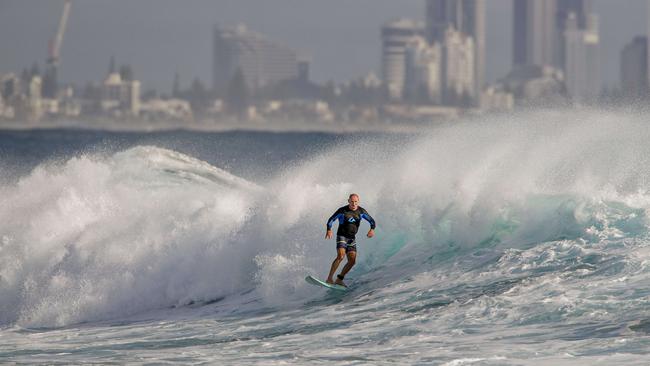 Surfers enjoying the larger than usual swell due to Tropical Cyclone Oma at Currumbin. Picture: Jerad Williams.