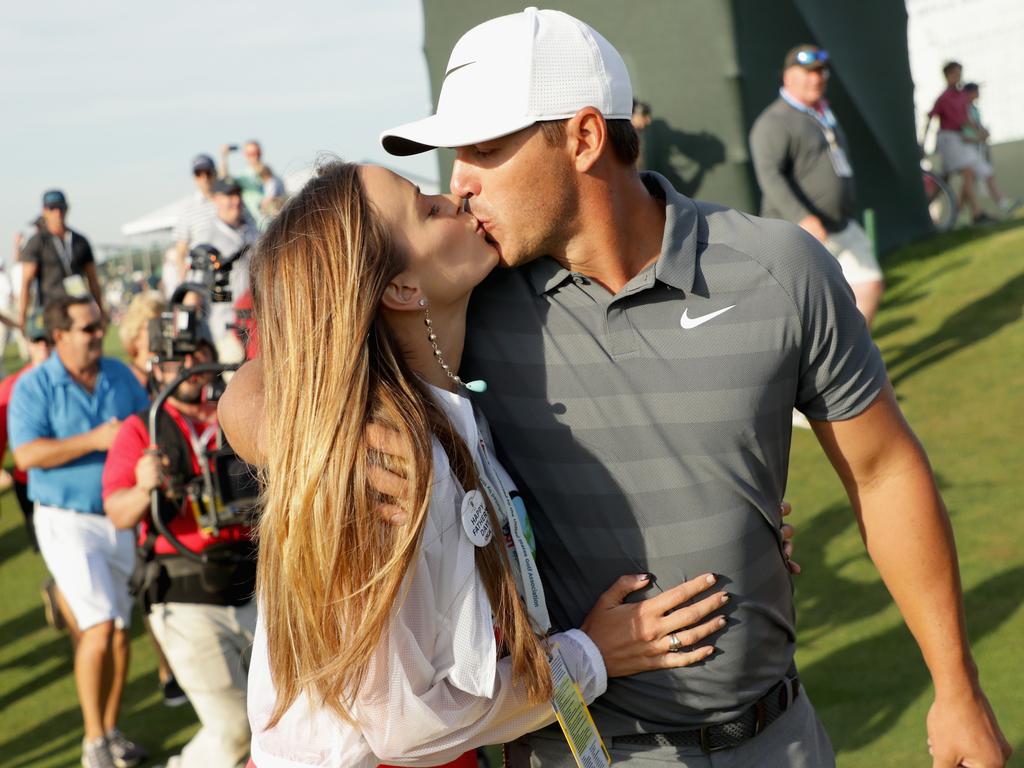 Brooks Koepka's Wag Jena Sims rocks Louis Vuitton bag while