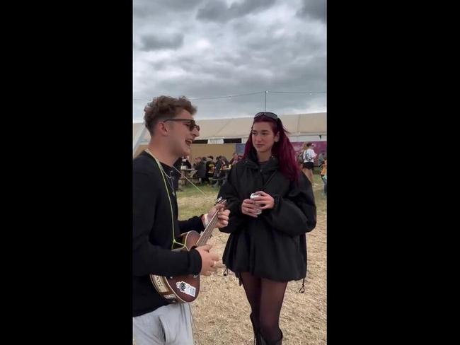 Dua Lipa’s awkward interaction with a busker at Glastonbury