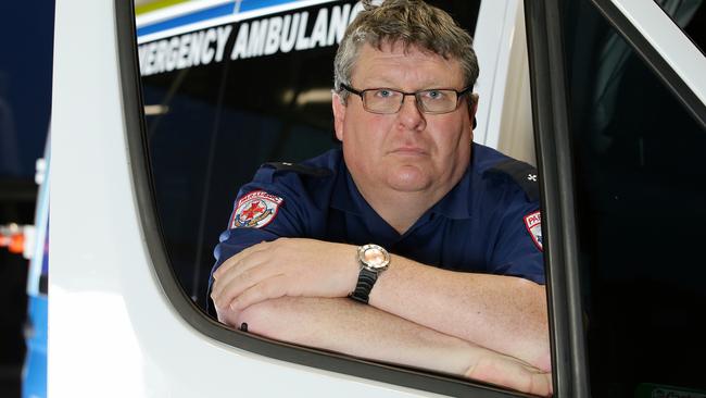 News.Alistair Briggs speaks about his PTSD, which he suffered through working as a paramedic. Pic at ambulance headquarters in Kyneton. Picture:Andrew Tauber