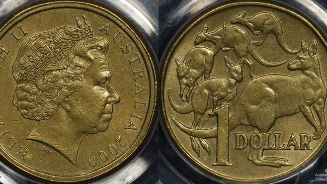 Australian 2000 $1 / 10 cent Mule coin. Picture: The Australian Coin Collecting Blog