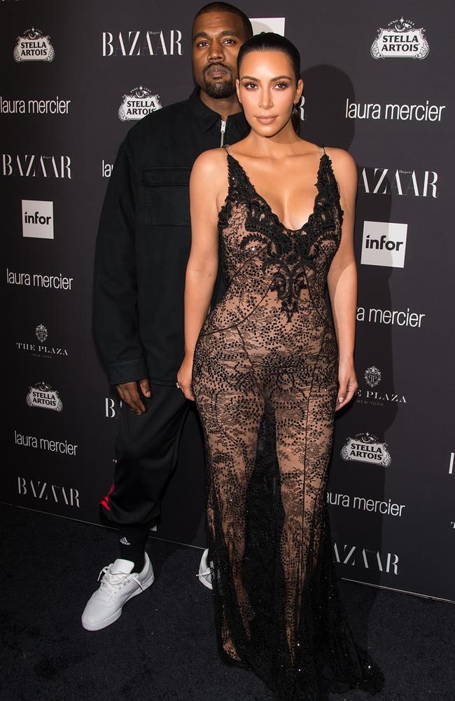 Kanye West and Kim Kardashian on the carpet before heading into the Harper’s Bazaar Party where Kanye also performed.