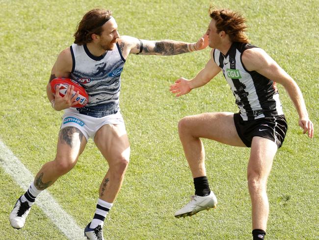 This game was nothing to write home about. (Photo by Michael Willson/AFL Photos via Getty Images)