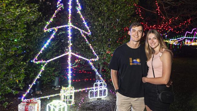 Tobias Simpson and Georgia Gouldson at Toowoomba's Christmas Wonderland in Queens Park, Saturday, December 7, 2024. Picture: Kevin Farmer