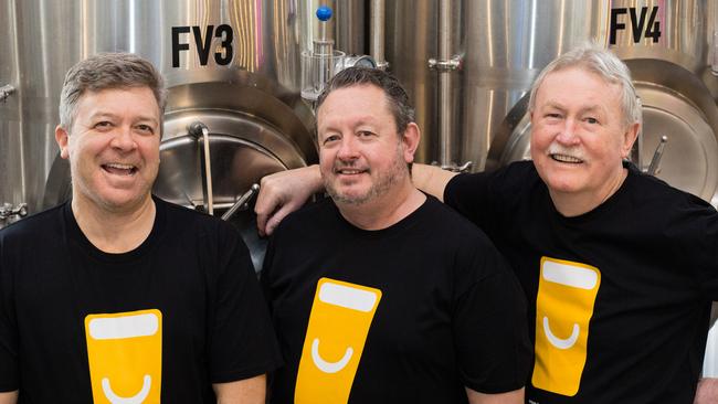 David Jackson (Founder), Matt Johnson (Brand Strategist) and Bruce Peachey (Head Brewer) from the Beneficial Beer Co.