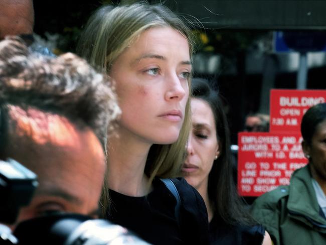 Amber Heard appeared in court in Los Angeles. The judge ordered Johnny Depp to stay away from his estranged wife. Picture: AP/Richard Vogel