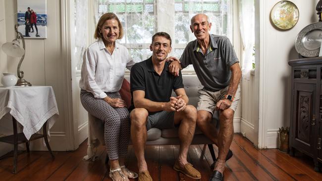 Millman and his parents Shona and Ron, who are two of his greatest supporters. Picture: Mark Cranitch.