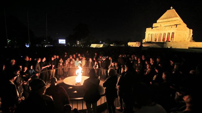 This year there may just be a handful of people at the Shrine of Remembrance. Picture: Aaron Francis