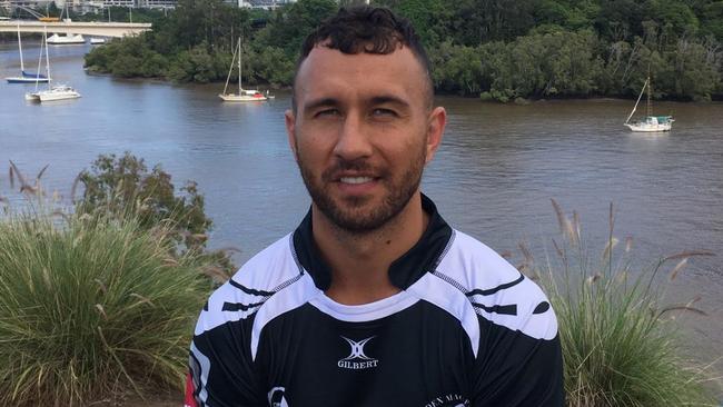 Quade Cooper at the launch of the Premier Rugby season in Brisbane.