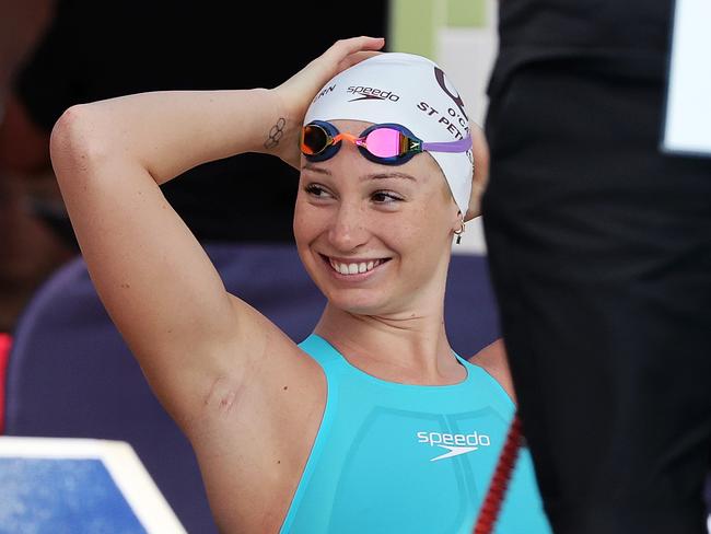 2023 Australian Swimming Championships on the Gold Coast.Mollie OÃCallaghan before her first heat.Picture: NIGEL HALLETT