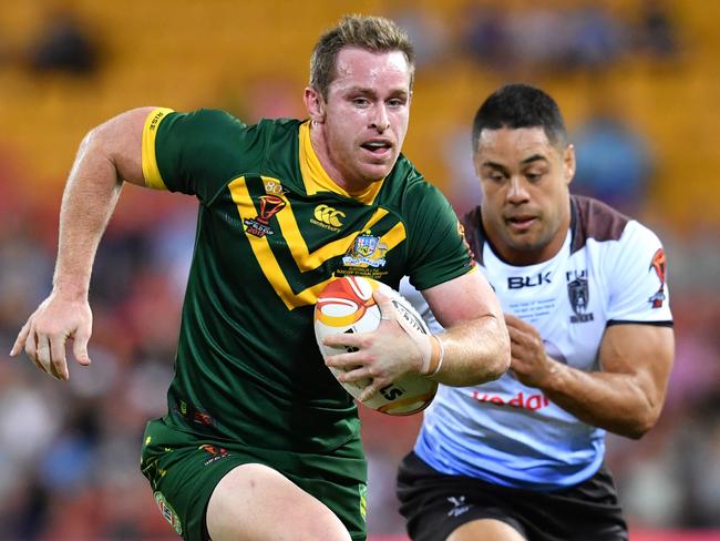 Michael Morgan flies past Jarryd Hayne during the World Cup semi-final. Coincidence?