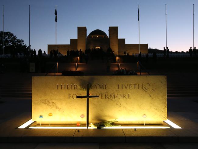 About 55,000 congregated at the Australian War Memorial in Canberra to commemorate the 101st landing of the Australian and New Zealand forces at Gallipoli. Picture Kym Smith