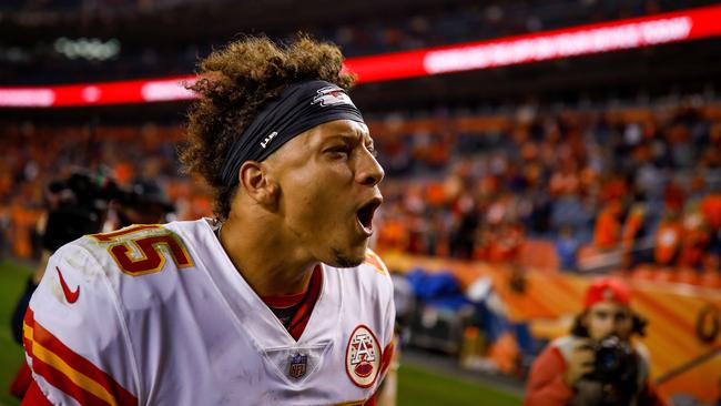 DENVER, CO - OCTOBER 1: Quarterback Patrick Mahomes #15 of the Kansas City Chiefs celebrates a 27-23 win over the Denver Broncos at Broncos Stadium at Mile High on October 1, 2018 in Denver, Colorado. Justin Edmonds/Getty Images/AFP == FOR NEWSPAPERS, INTERNET, TELCOS &amp; TELEVISION USE ONLY ==