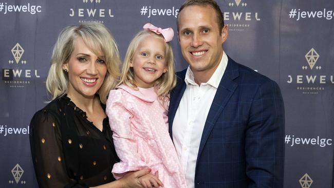 Emily-Jade O'Keeffe and Gerard Murtagh with daughter Millie. Photo: Jerad Williams.