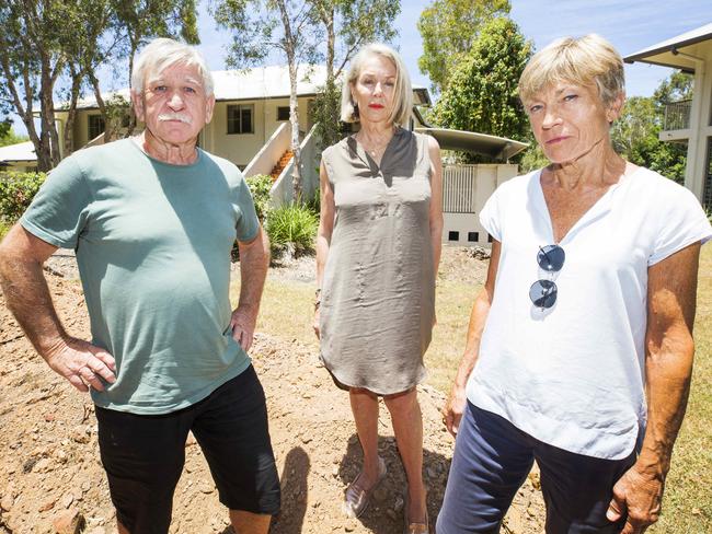 Coolum Resort; resort owners Chris Shannon, Maree Frecklington and Sally Bennett. Picture: Lachie Millard