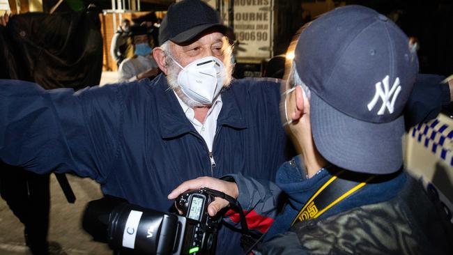 A man confronts a photographer. Picture: Mark Stewart