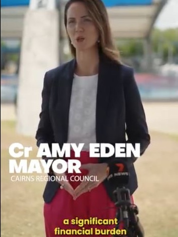 Ms Eden has recently published two new videos but Cairns Regional Council has refused to reveal how they've cost ratepayers.