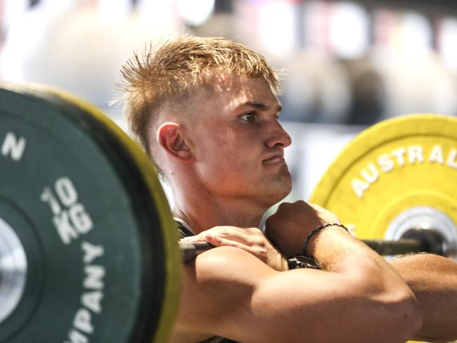 Ollie Wines in the gym in early 2020. Picture: Sarah Reed