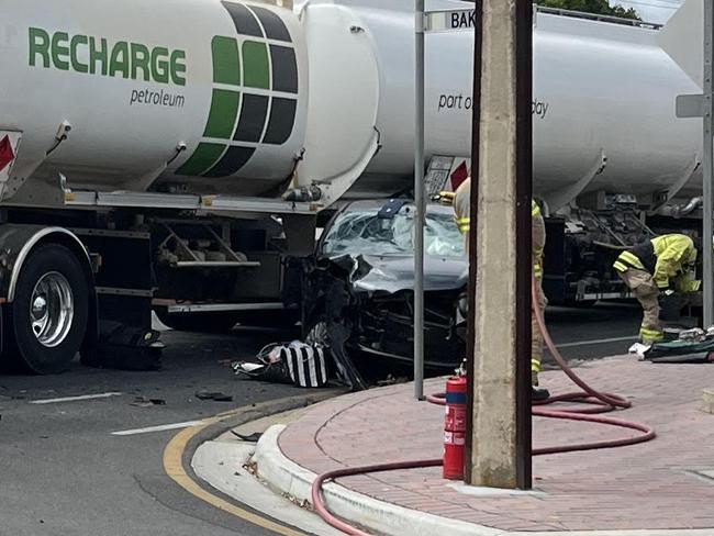 Evandale crash involving truck and car. Picture: Supplied.