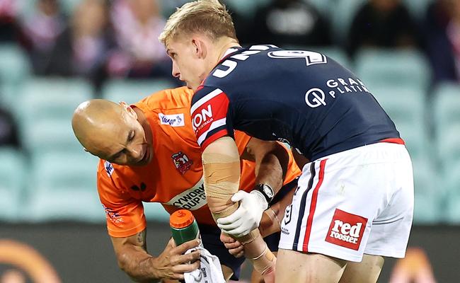 Freddy Lussick has a suspected broken arm (Photo by Mark Kolbe/Getty Images)