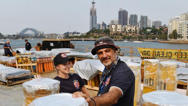 Georgina and Fortunato Foti prepare fireworks on Monday. Picture: Sam Mooy