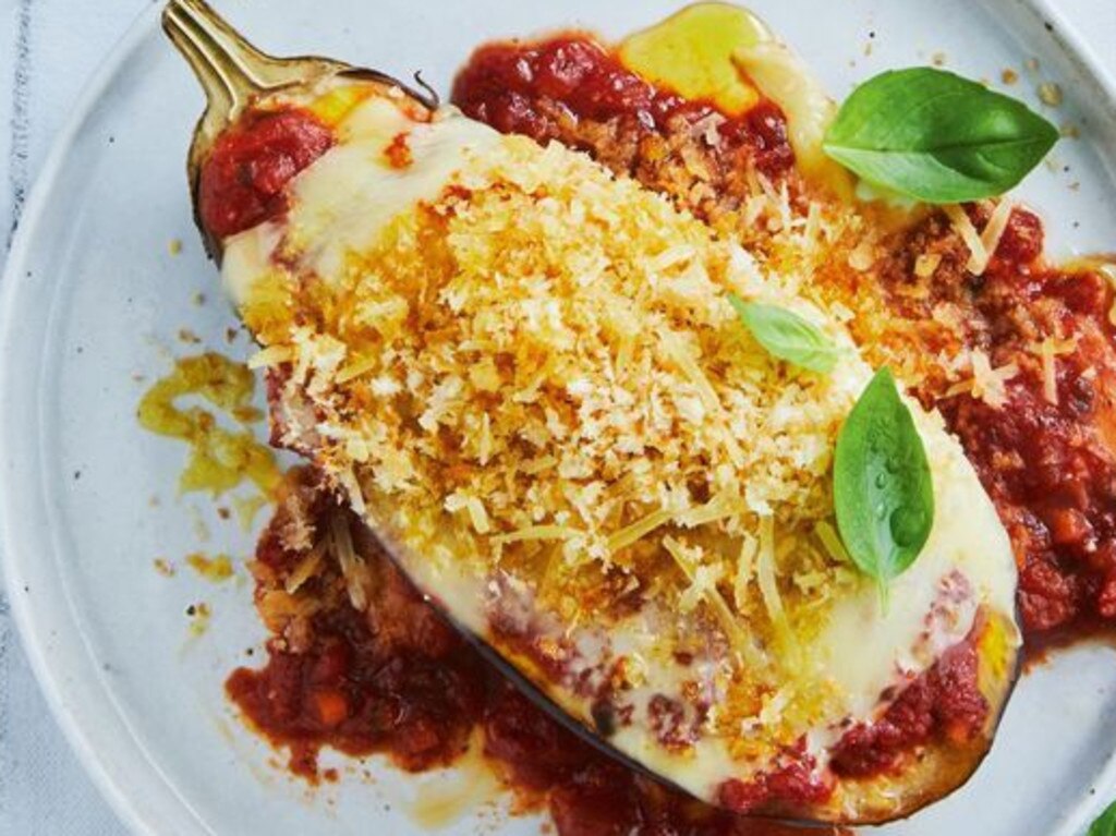 Slow cooker eggplant parmigiana.