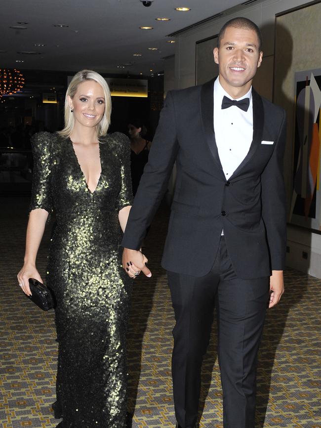 The Bachelor’s Blake Garvey and Louise Pillidge. Yes, they’re still an item. And yes, the rest of the Bach crew were avoiding them.