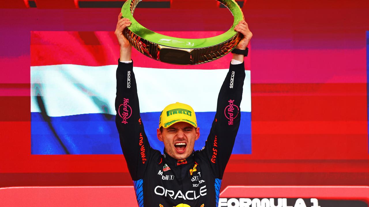 Max Verstappen’s Brazil victory just about sealed another world title. (Photo by Mark Thompson/Getty Images)