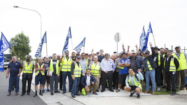 Bus drivers from Transit Systems went on strike today.