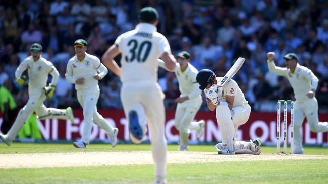 England batsmen were left metaphorically and, at times, literally on their knees.