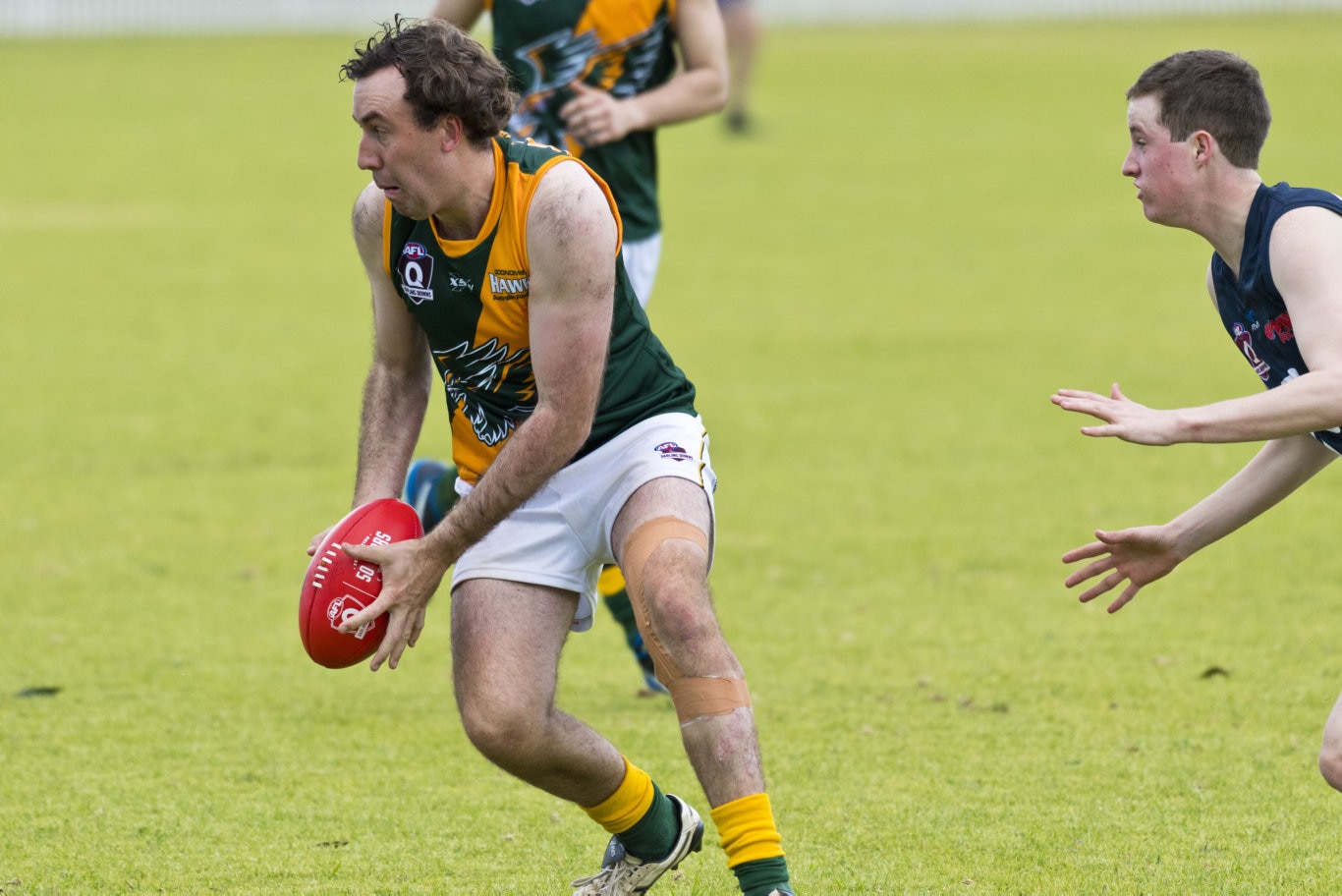 Matthew Foley for Goondiwindi against Coolaroo in AFL Darling Downs round one at Rockville Oval, Saturday, July 11, 2020. Picture: Kevin Farmer