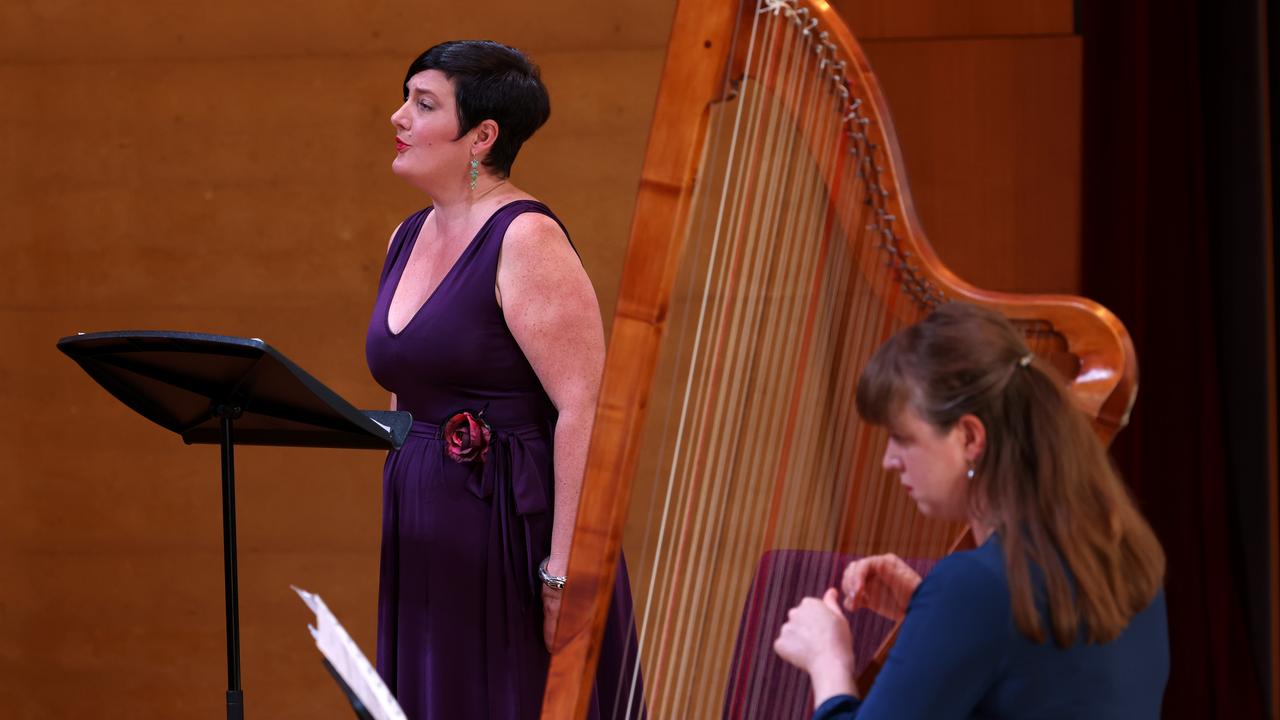 Dolcissimo – soprano Anna Fraser and baroque harpist Hannah Lane. Picture: Tony Lewis, supplied