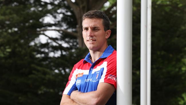 Clinton Young in his hometown club colours Gisborne at Gardiner Reserve. Picture: Mark Wilson