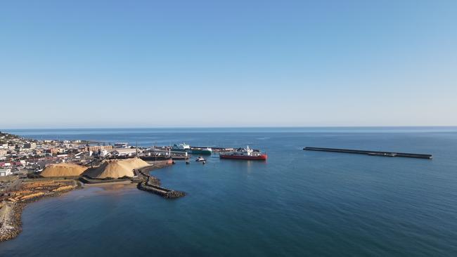 The RSV Nuyina leaves the port of Burnie after refuelling, bound for Antarctica. Picture: Shayne Andrews