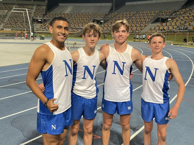 Nudgee College had a rousing win in the 4x400m relay.